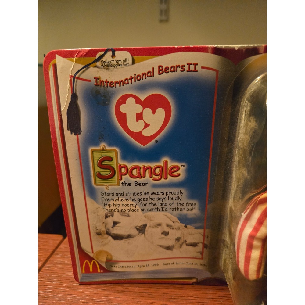 Ty McDonalds Teenie Beanie Babies Spangle the Bear 1999 International Bears II - Picture 2 of 4